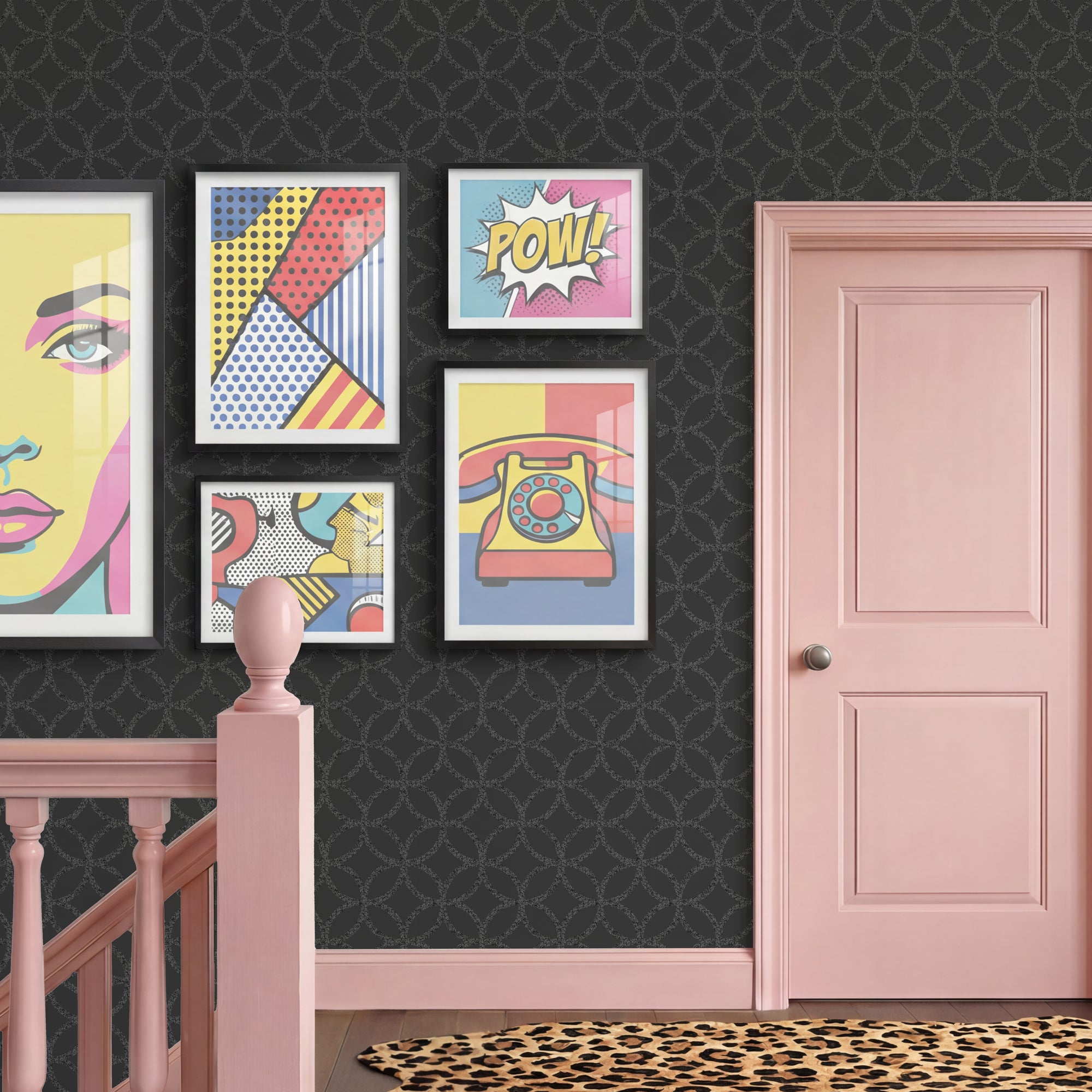 Sequin Geo Black Wallpaper