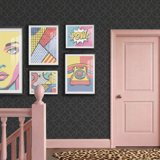 Sequin Geo Black Wallpaper