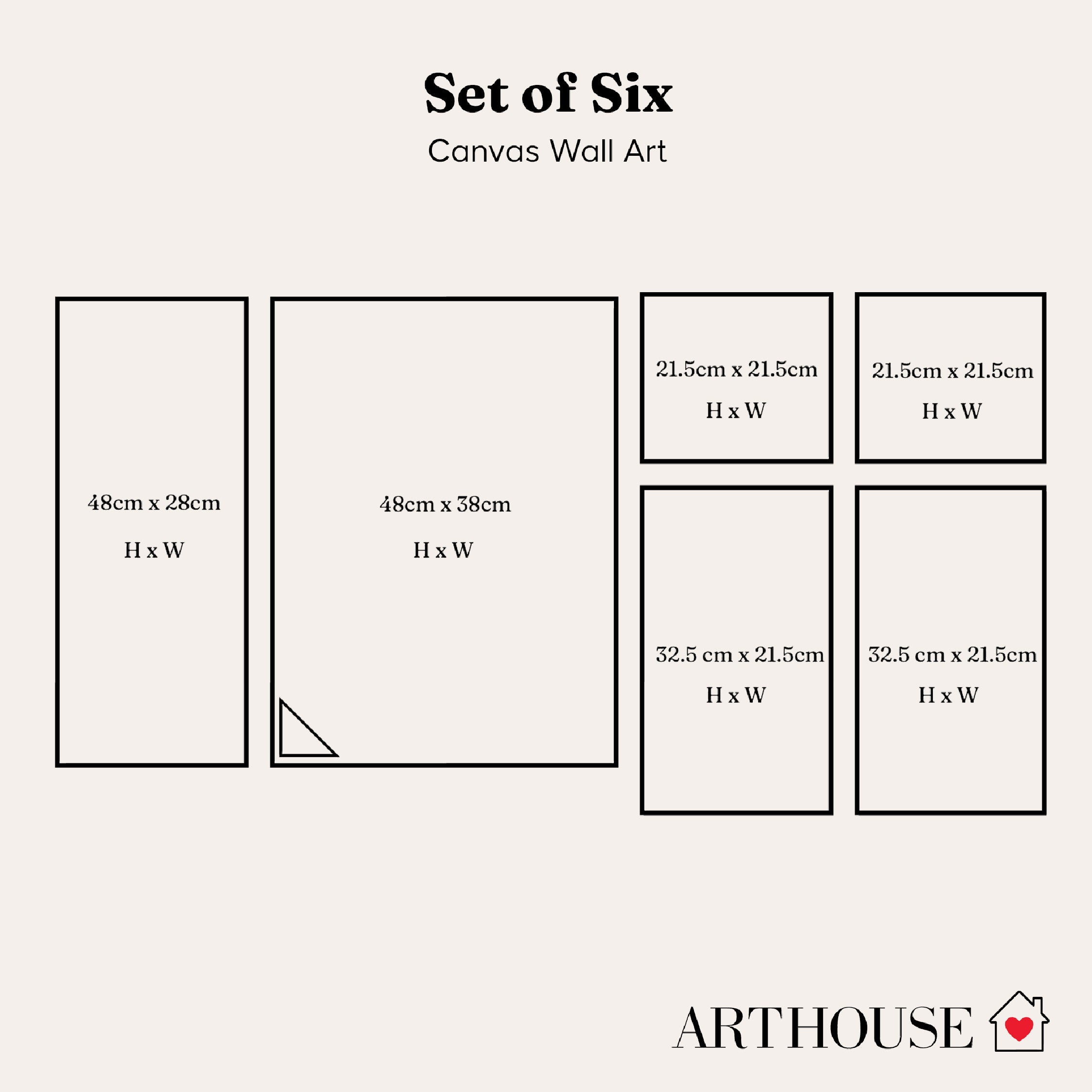 Arthouse Mono Abstract 6 in 1 Canvas Set