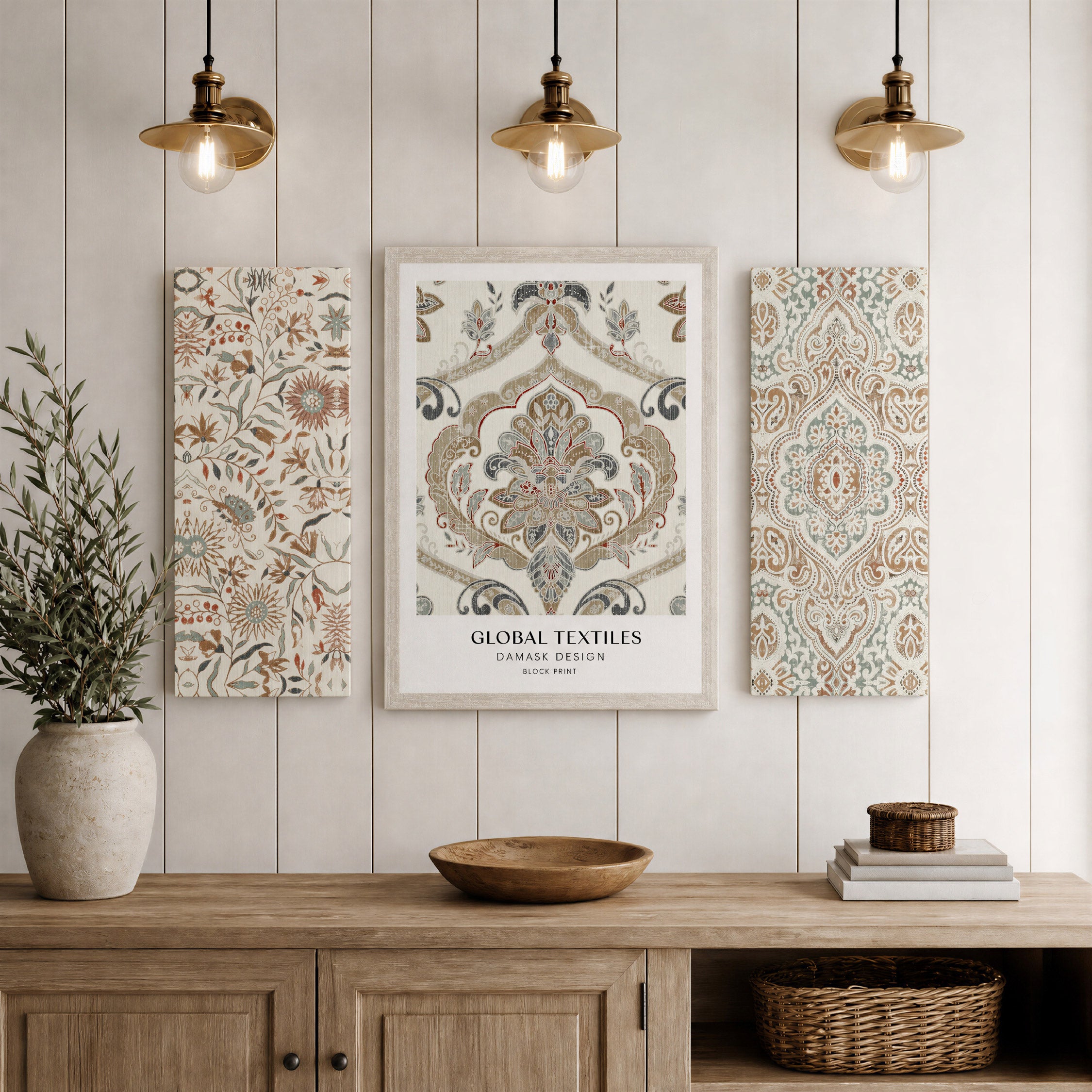 Arthouse Damask 3 in 1 Canvas Set