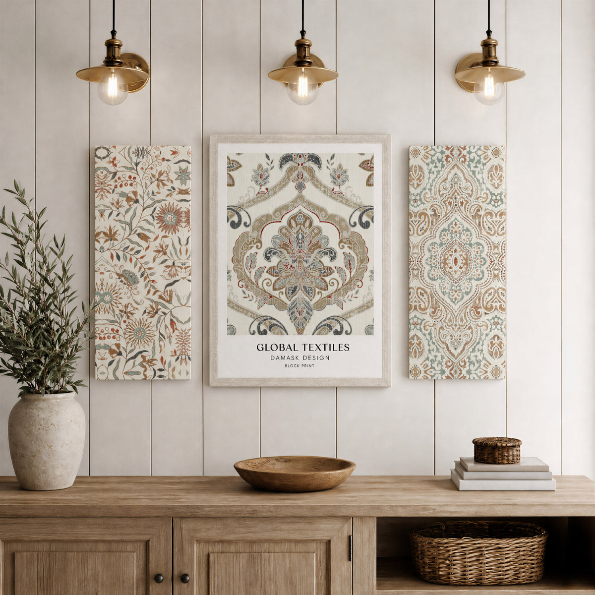 Arthouse Damask 3 in 1 Canvas Set