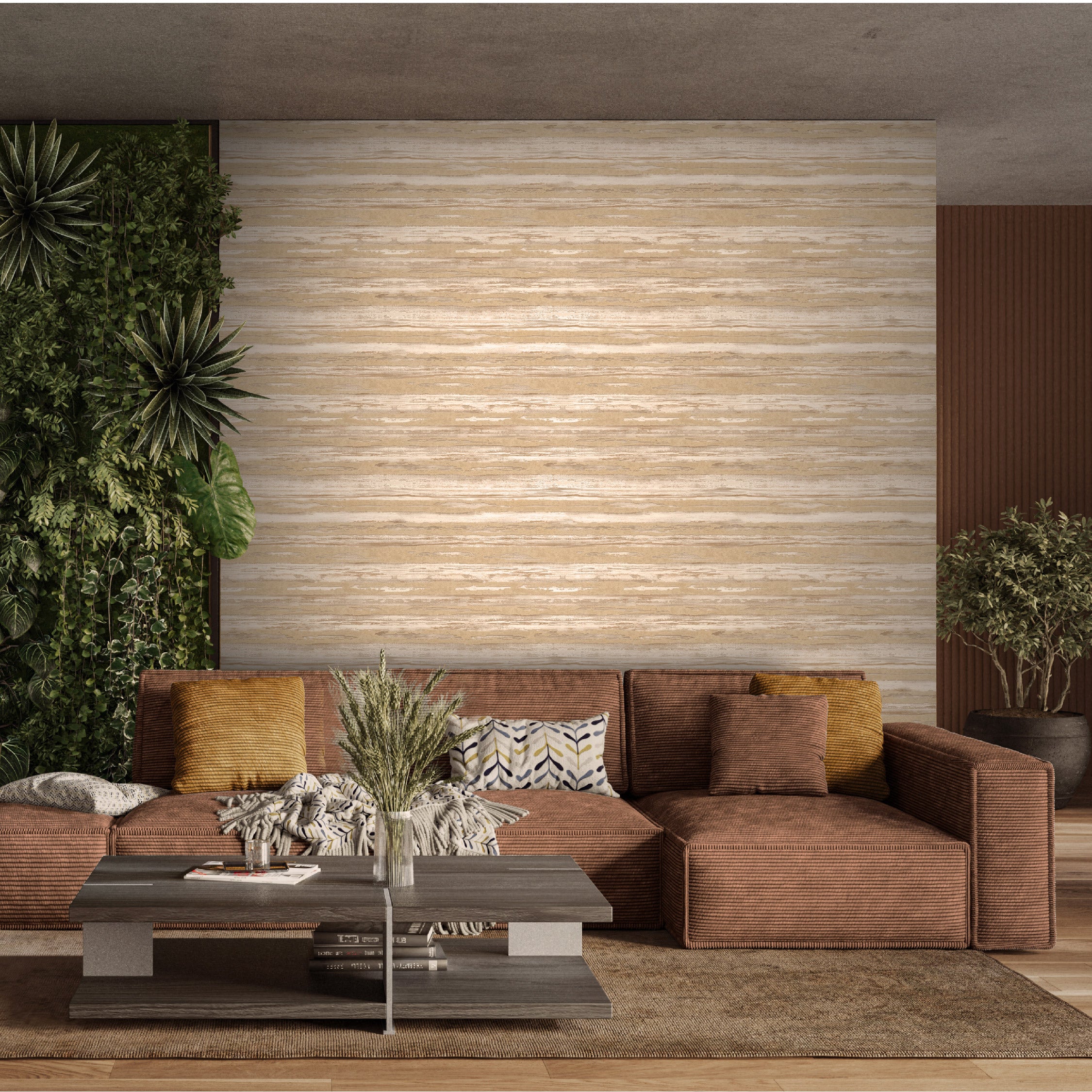 Sahara Cream/Gold Wallpaper