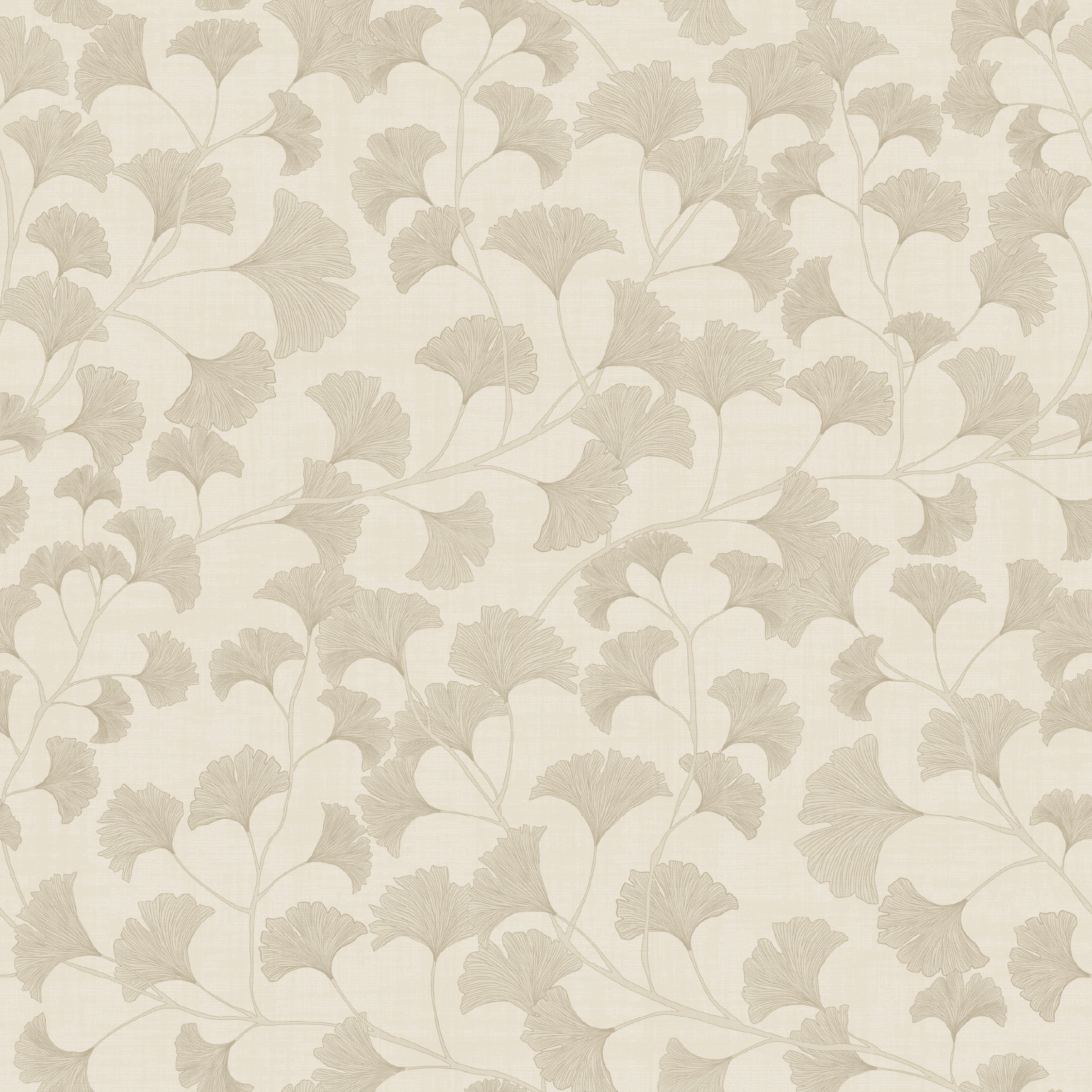 Elegant Ginkgo Leaf Gold Neutral Wallpaper