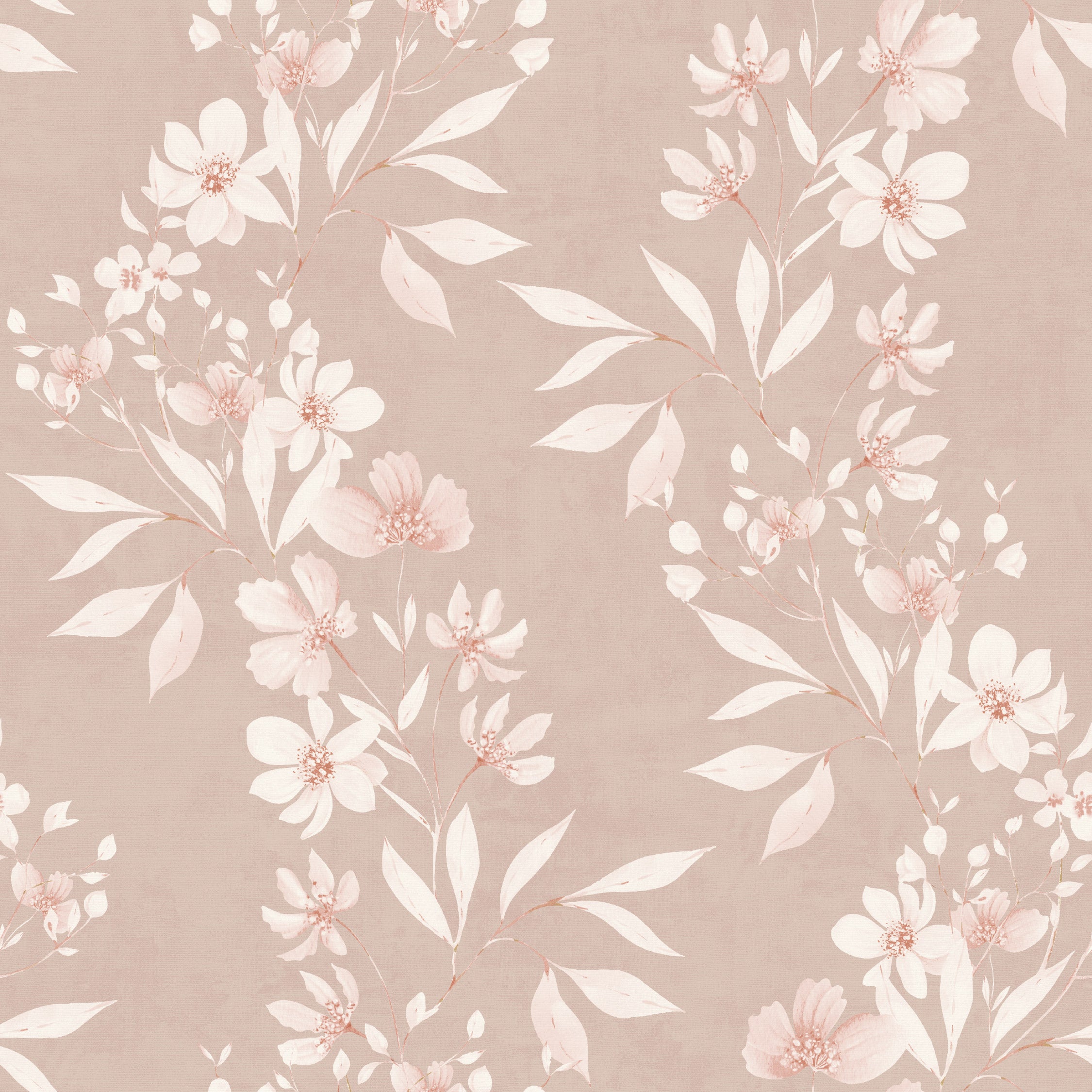 Delicate Floral Trial Blush Wallpaper