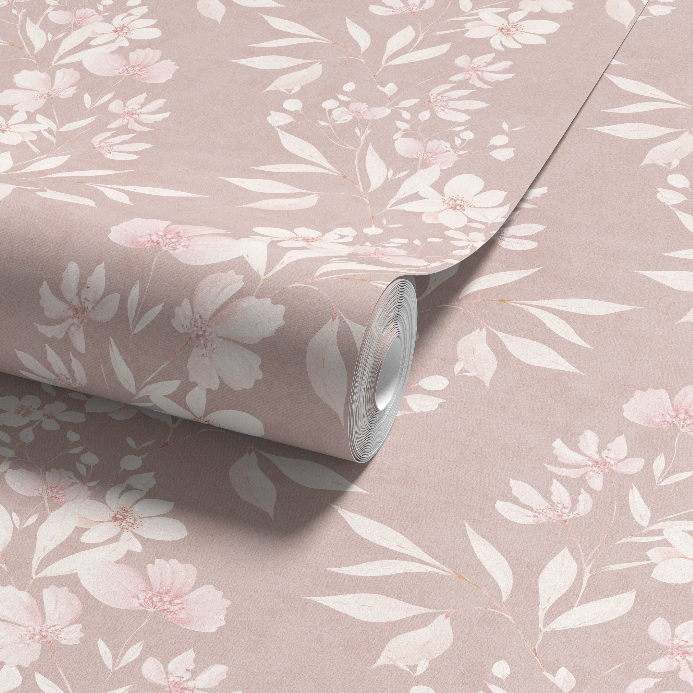 Delicate Floral Trial Blush Wallpaper