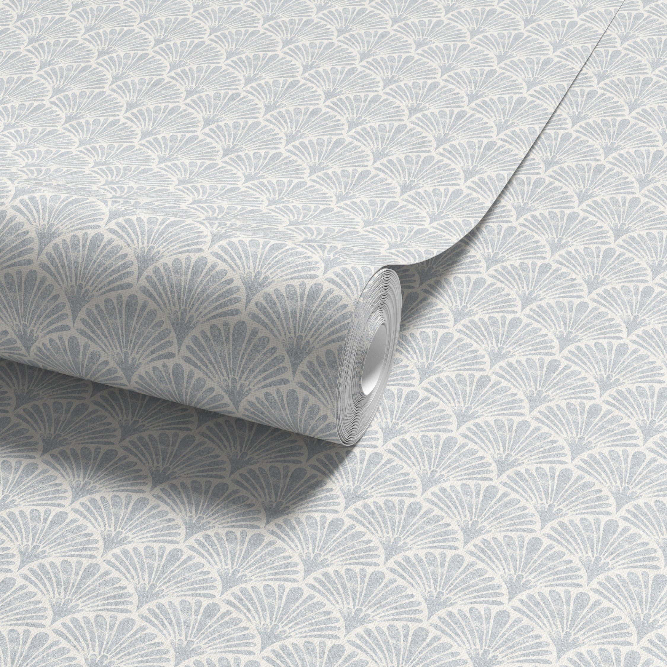 Scallop Shells Blue Wallpaper