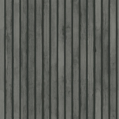 Wood Slats Charcoal Grey Wallpaper