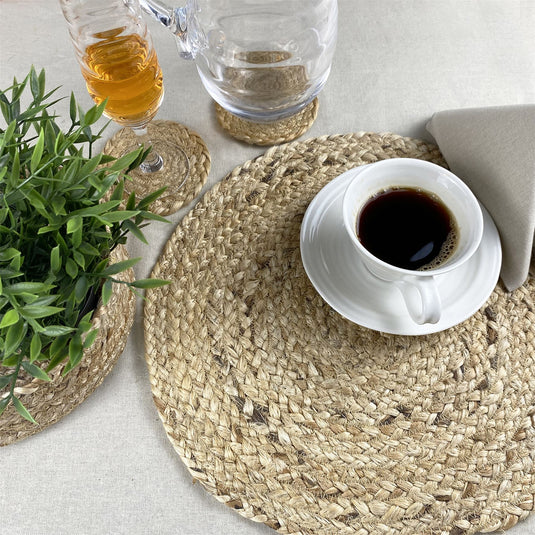 Ure Jute Rope 38x38cm Natural Set of 2 Placemats with Tie