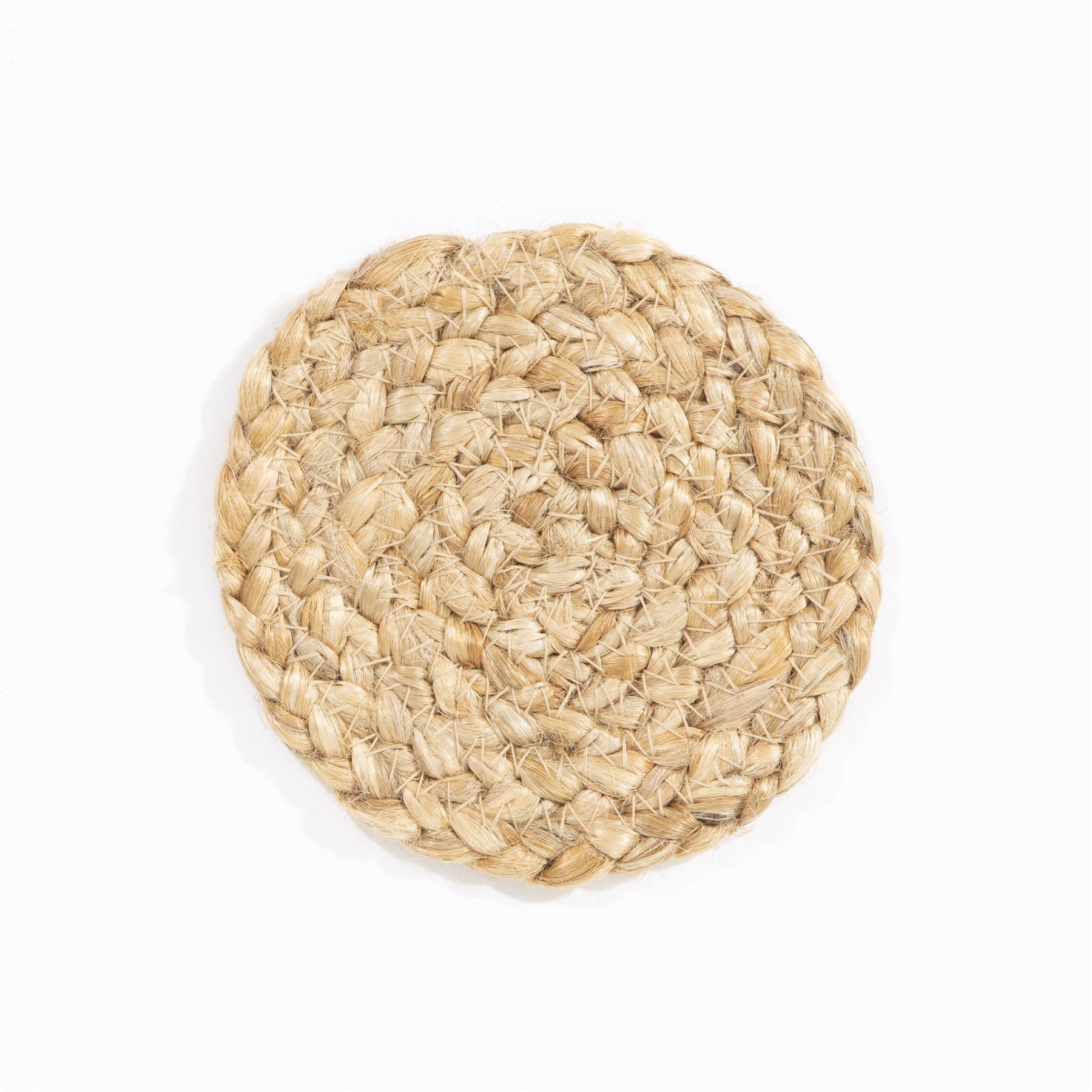 Ure Jute Rope 11.5x11.5cm Natural Set of 4 Coasters with Tie