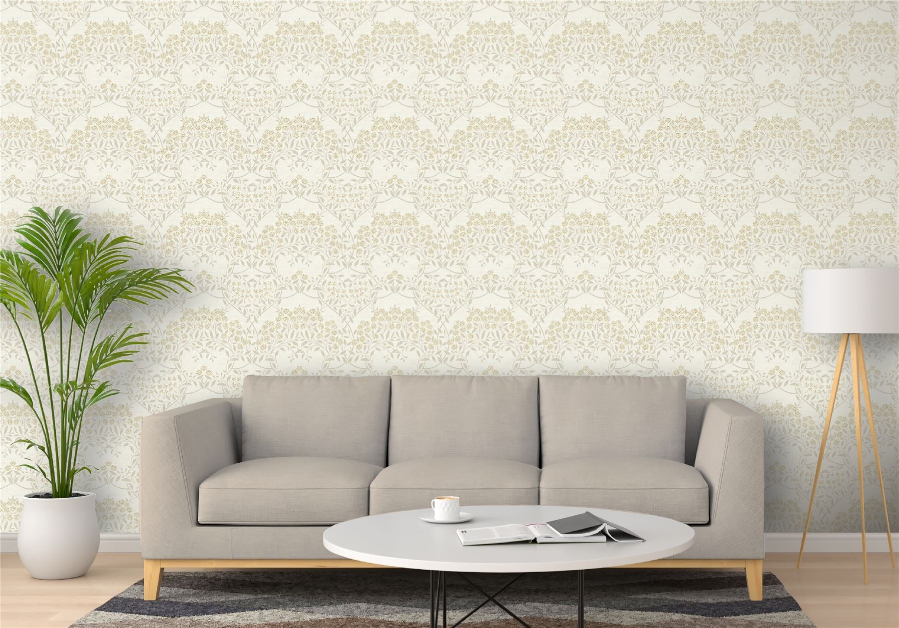 Floral Trail Neutral Wallpaper