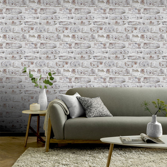 Whitewashed Wall White Wallpaper sw12