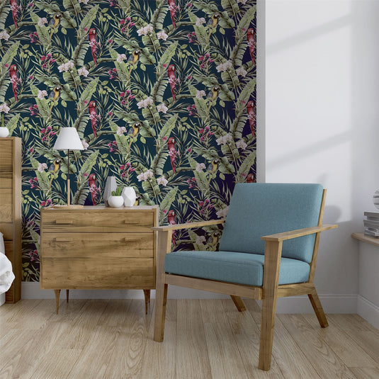 Pretty Polly Navy Multi Wallpaper sw12
