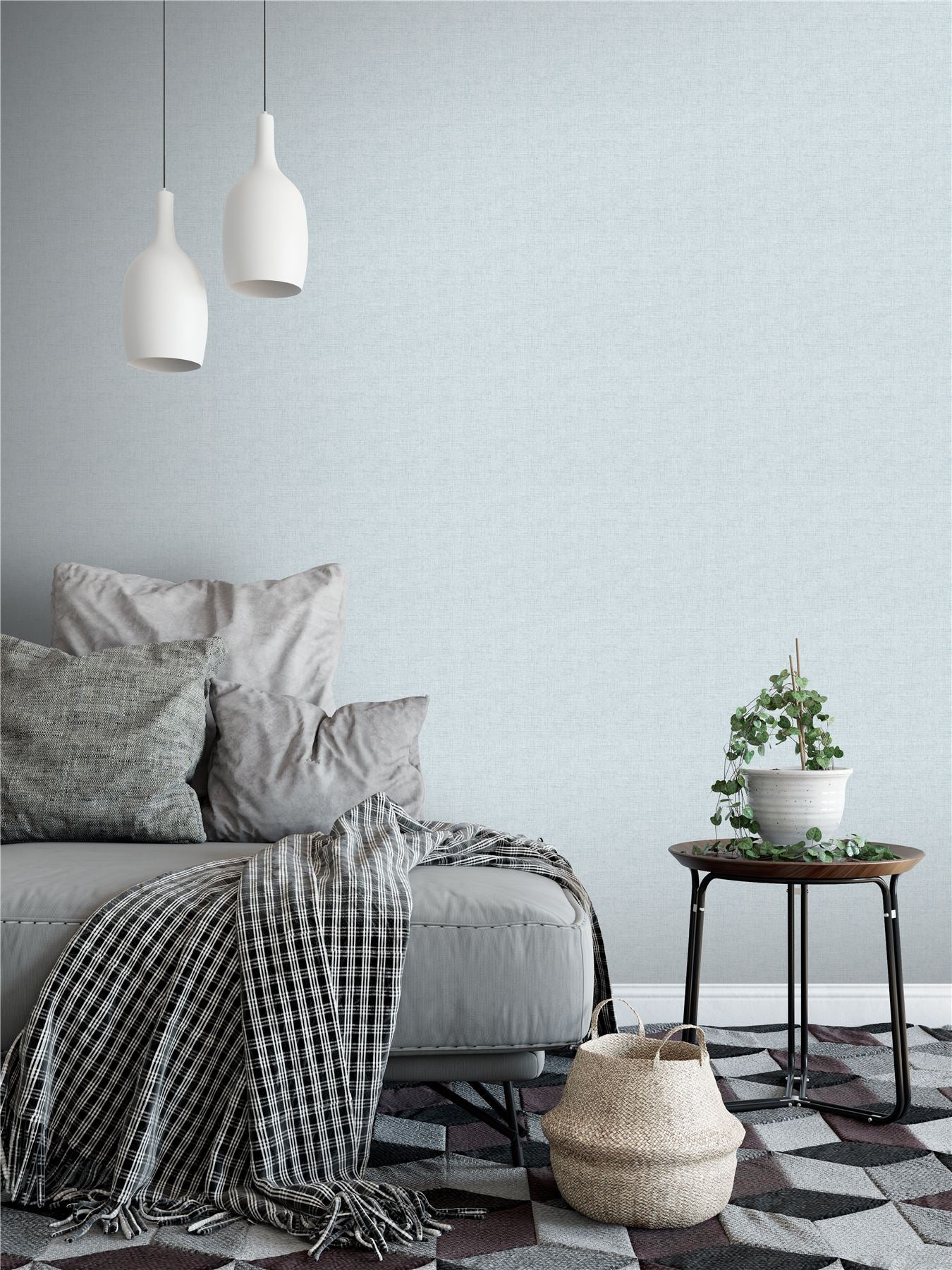 Fabric Texture Mid Grey Wallpaper