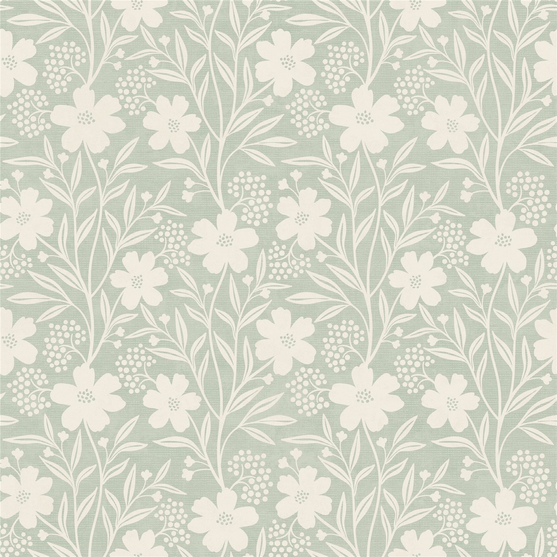 Berry Floral Sage Wallpaper