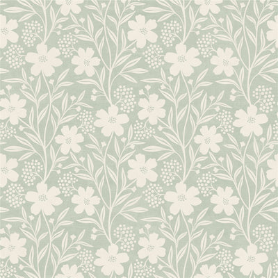 Berry Floral Sage Wallpaper