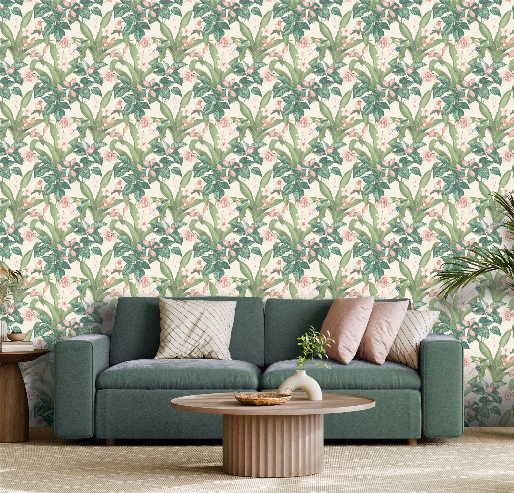 Pretty Botanical Neutral Wallpaper