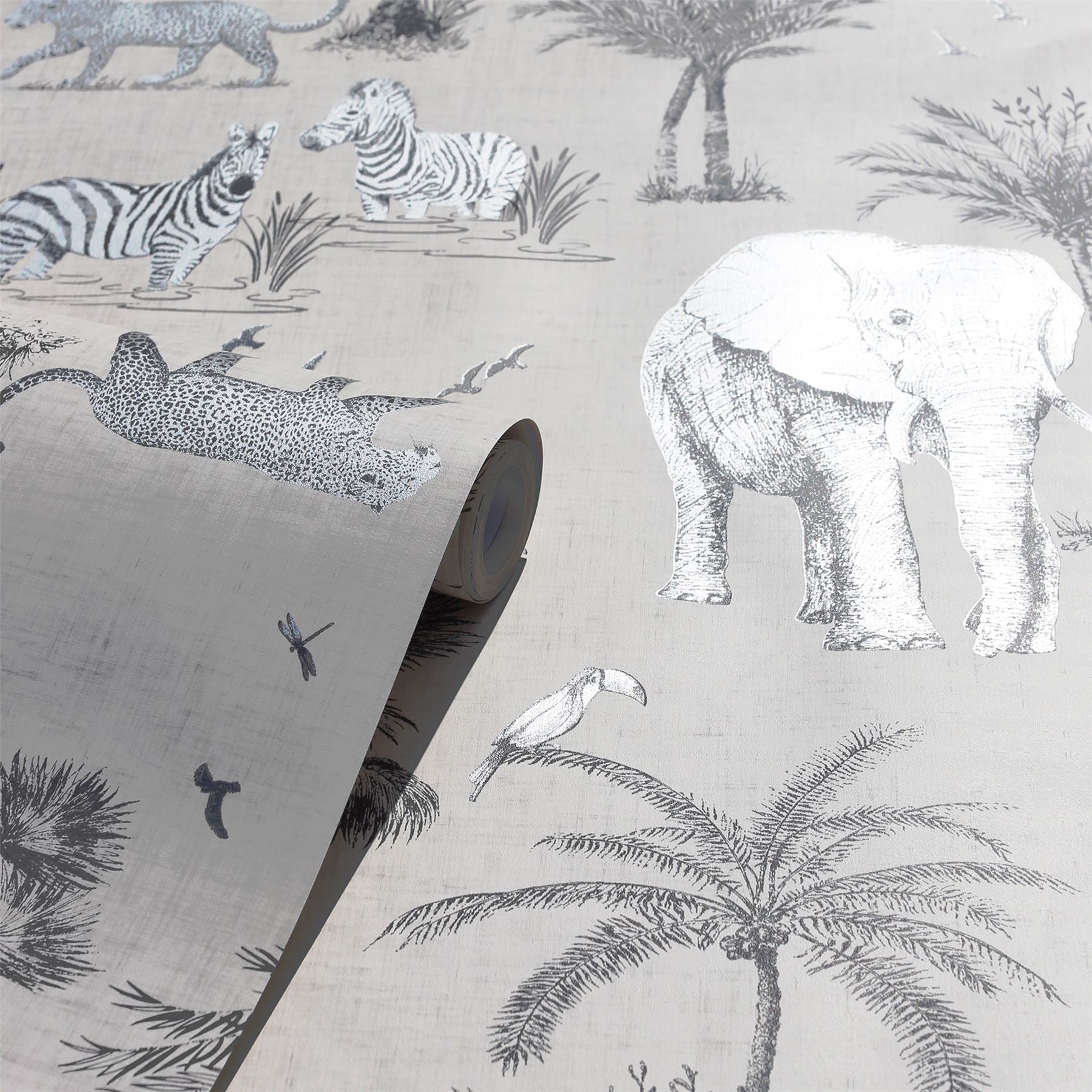 Safari Lagoon Grey Wallpaper sw12