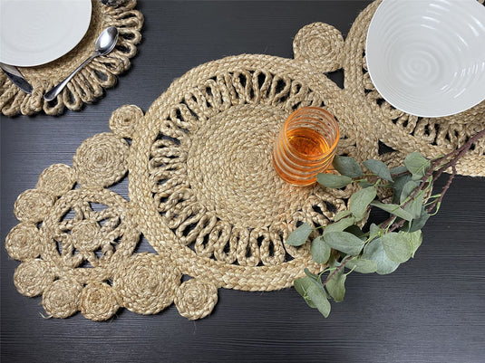 Thames Jute Star 36x36cm Black Set of 2 Placemats