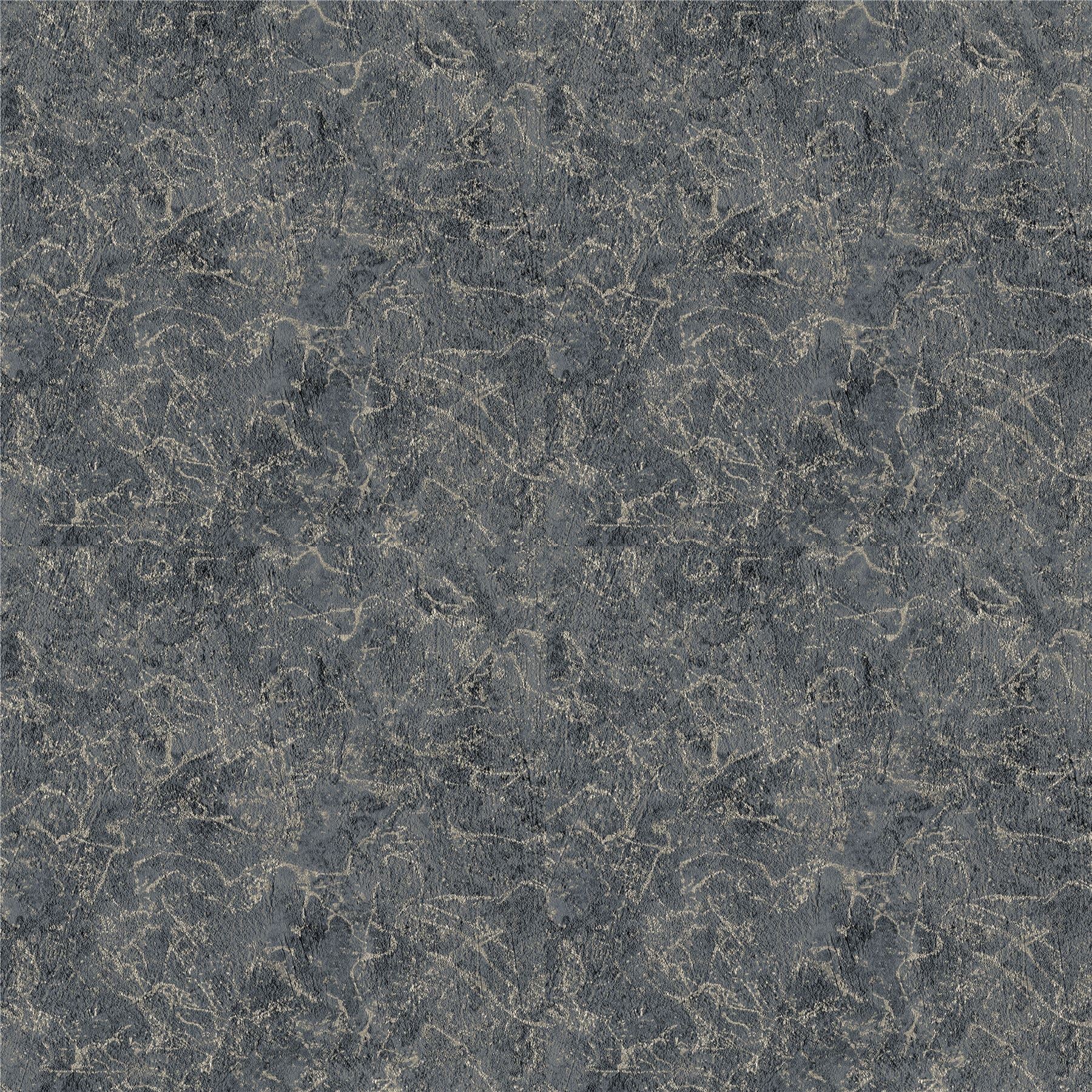 Textured Marble Navy / Silver Wallpaper