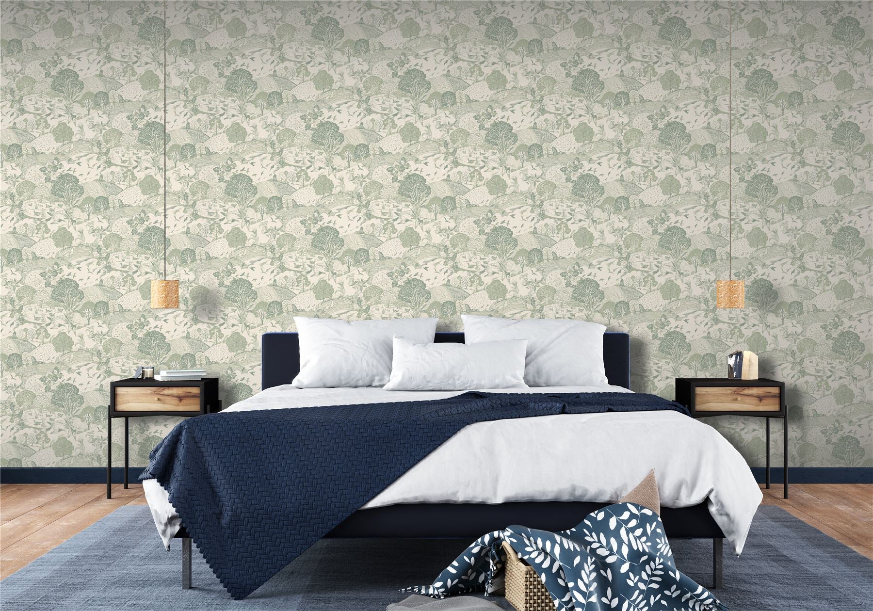 Country Landscape Sage Wallpaper