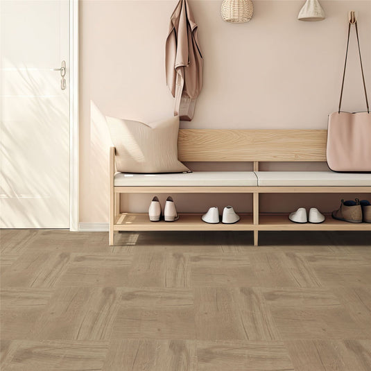 Floor Tile Wood 30.5x30.5cm Natural (10 Tiles Per Pack) - sw6