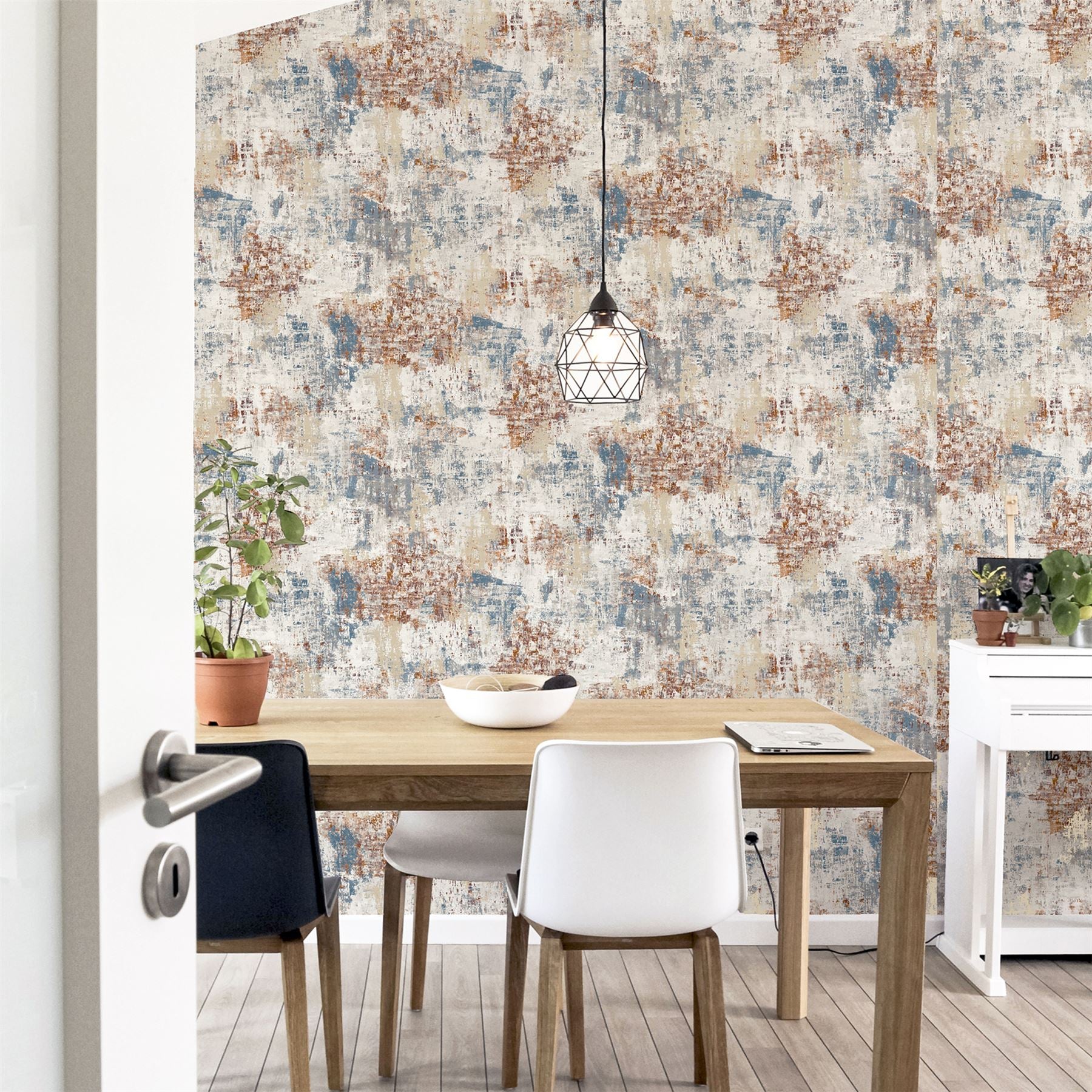 Abstract Texture Copper Navy Wallpaper