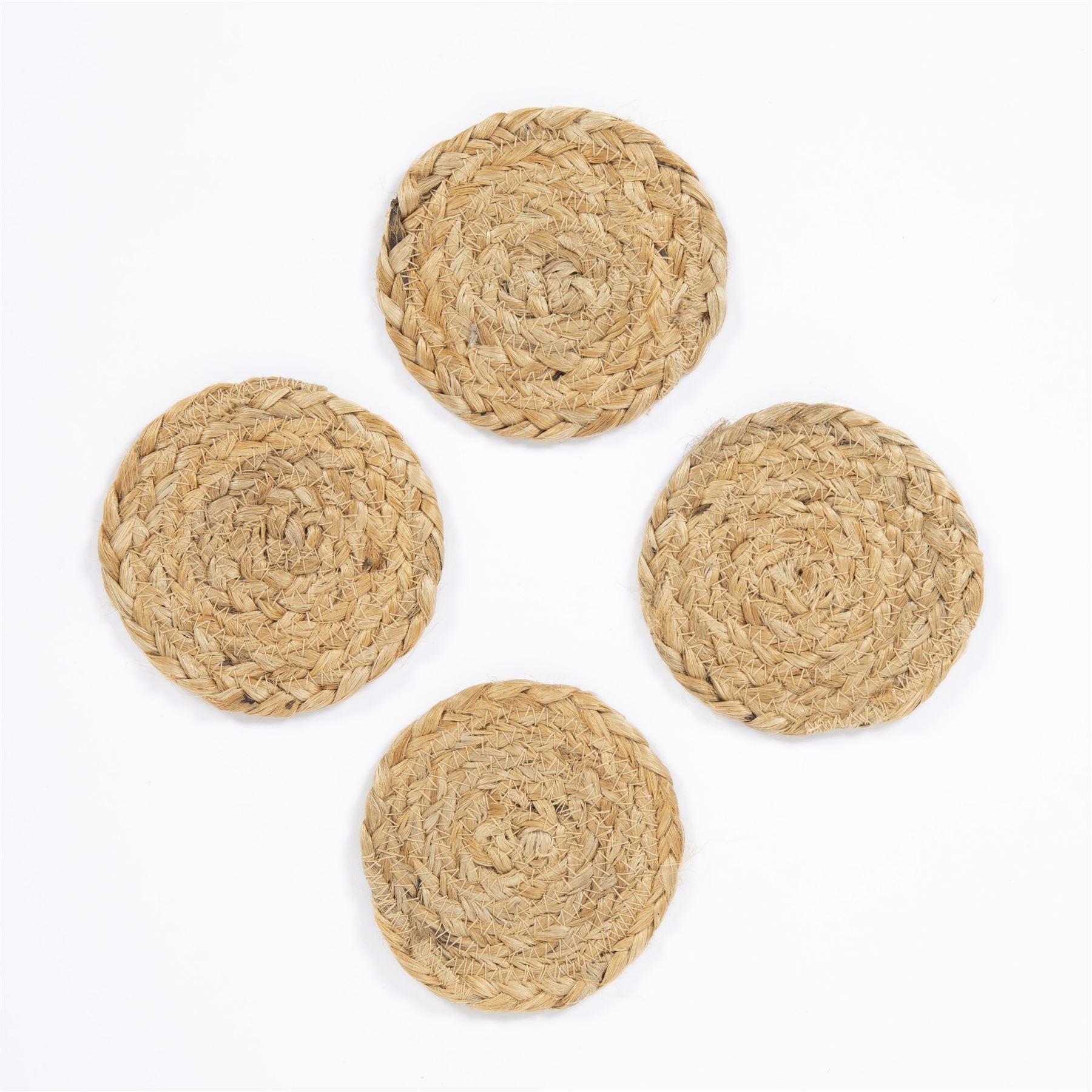 Ure Jute Rope 11.5x11.5cm Natural Set of 4 Coasters with Tie