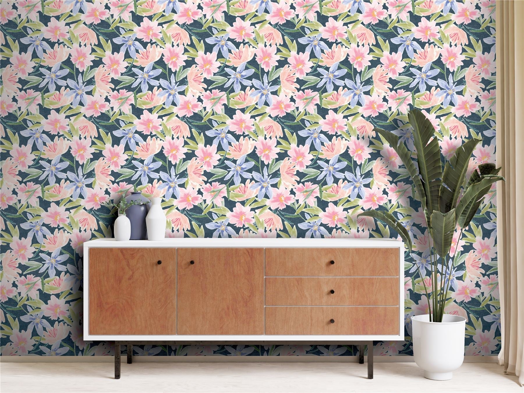Watercolour Floral Wallpaper