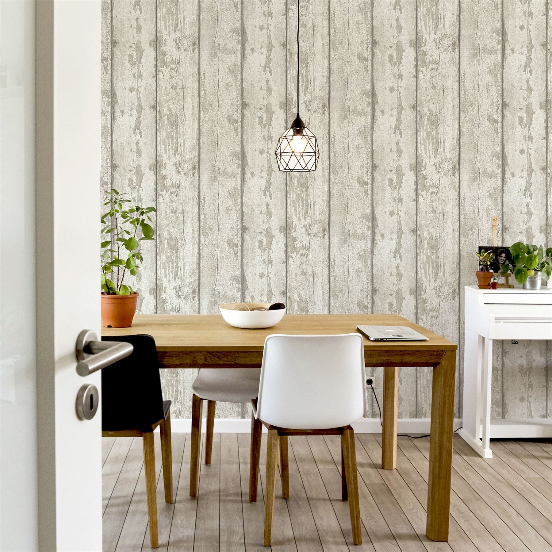 White Washed Wood Wallpaper