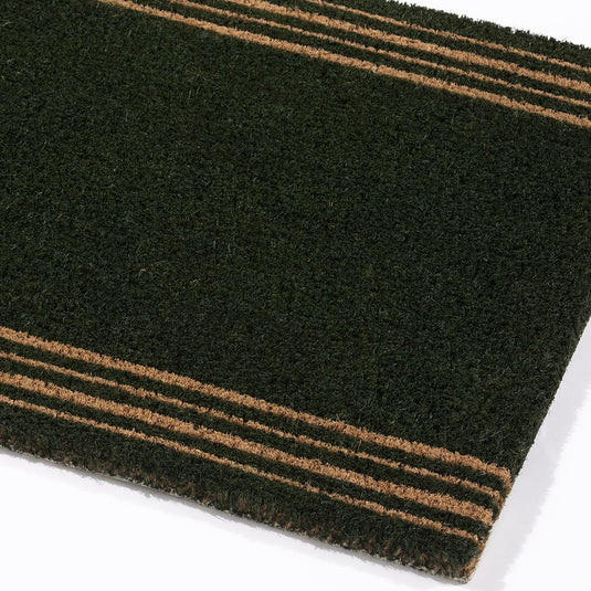 Astley 4 Stripes Latex Backed Coir 45x75cm Green Doormat
