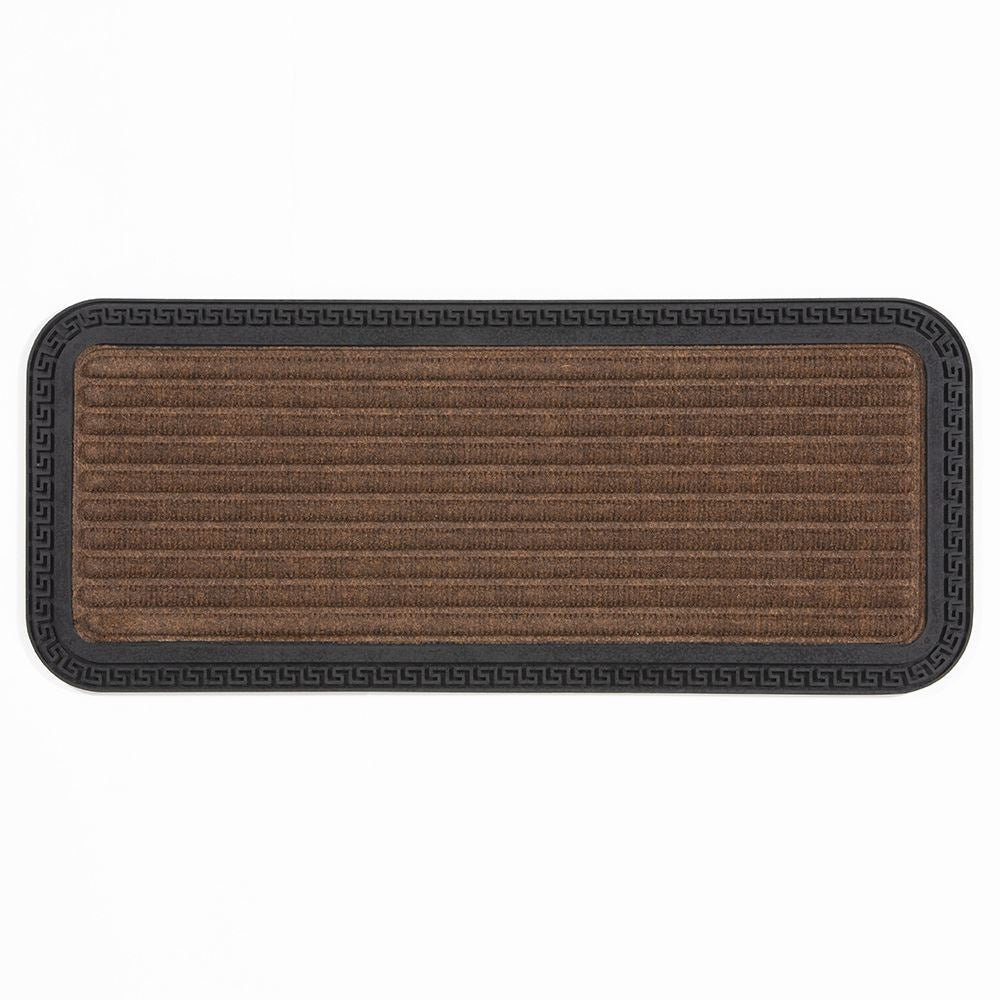 Millbrook Stripe Embossed Polypropylene 25x60cm Beige Doormat