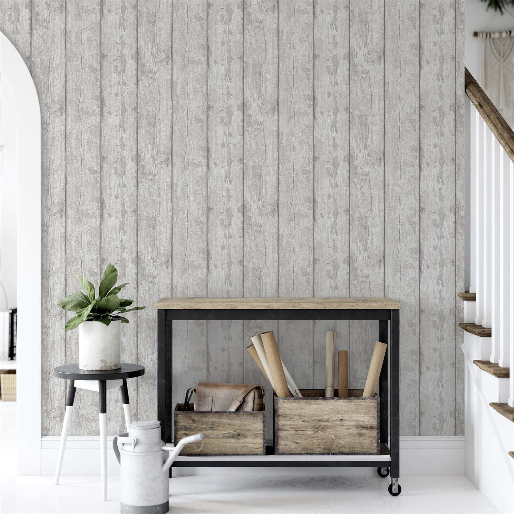 Grey Washed Wood Wallpaper sw12