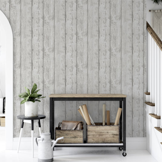Grey Washed Wood Wallpaper sw12