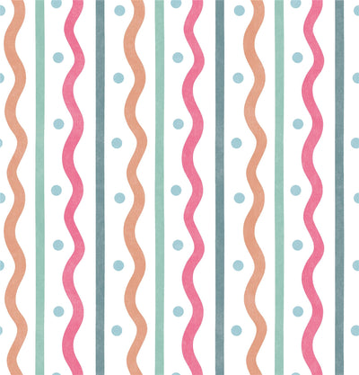 Squiggle Stripe Rust Multi Wallpaper