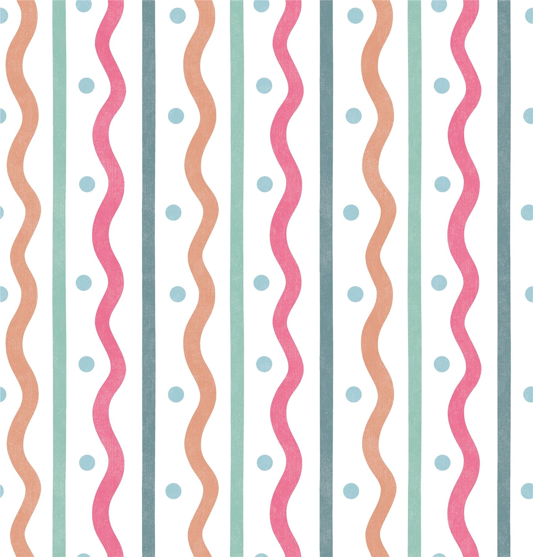 Squiggle Stripe Pink Multi Wallpaper