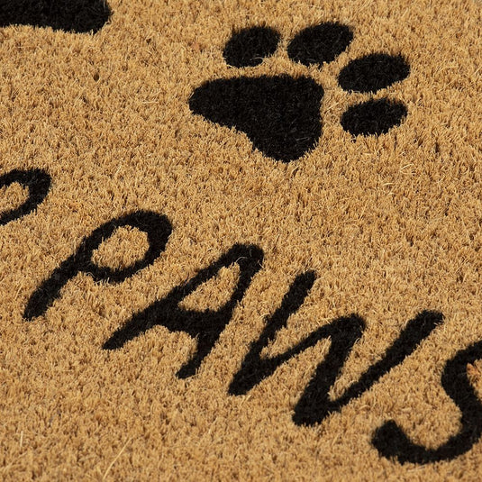 Astley Wipe Your Paws Printed PVC Backed Coir 40x60cm Black Doormat