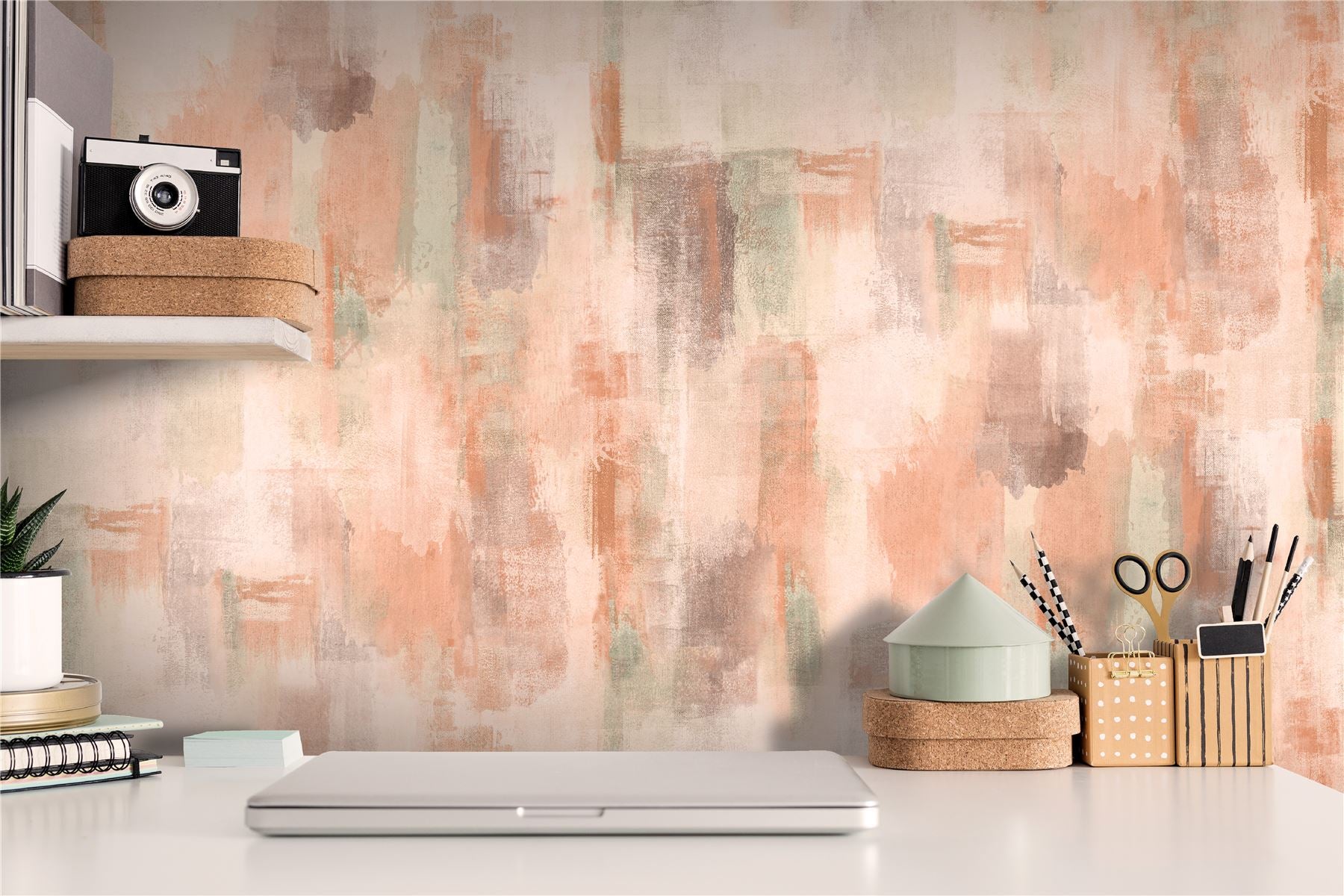 Painterly Pattern Neutral Wallpaper