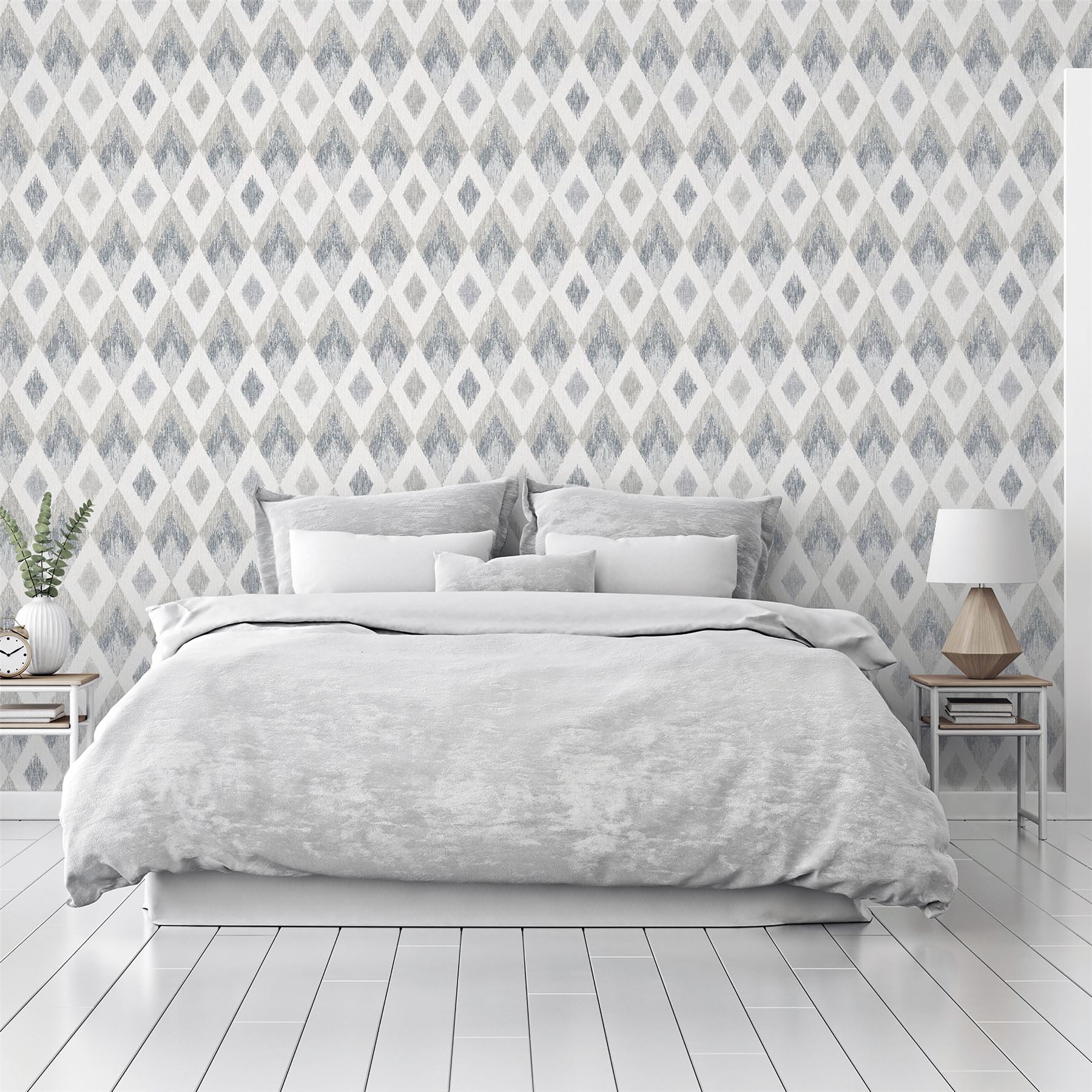 Scandi Diamond Silver Wallpaper sw12