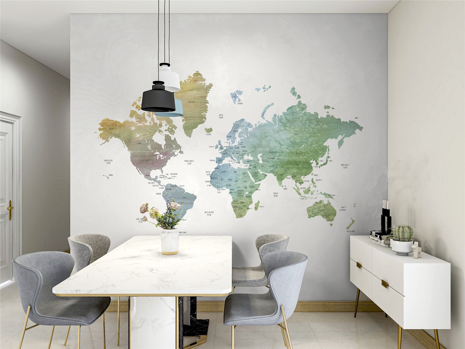 World Map Mural 3 x 2.8m sw12