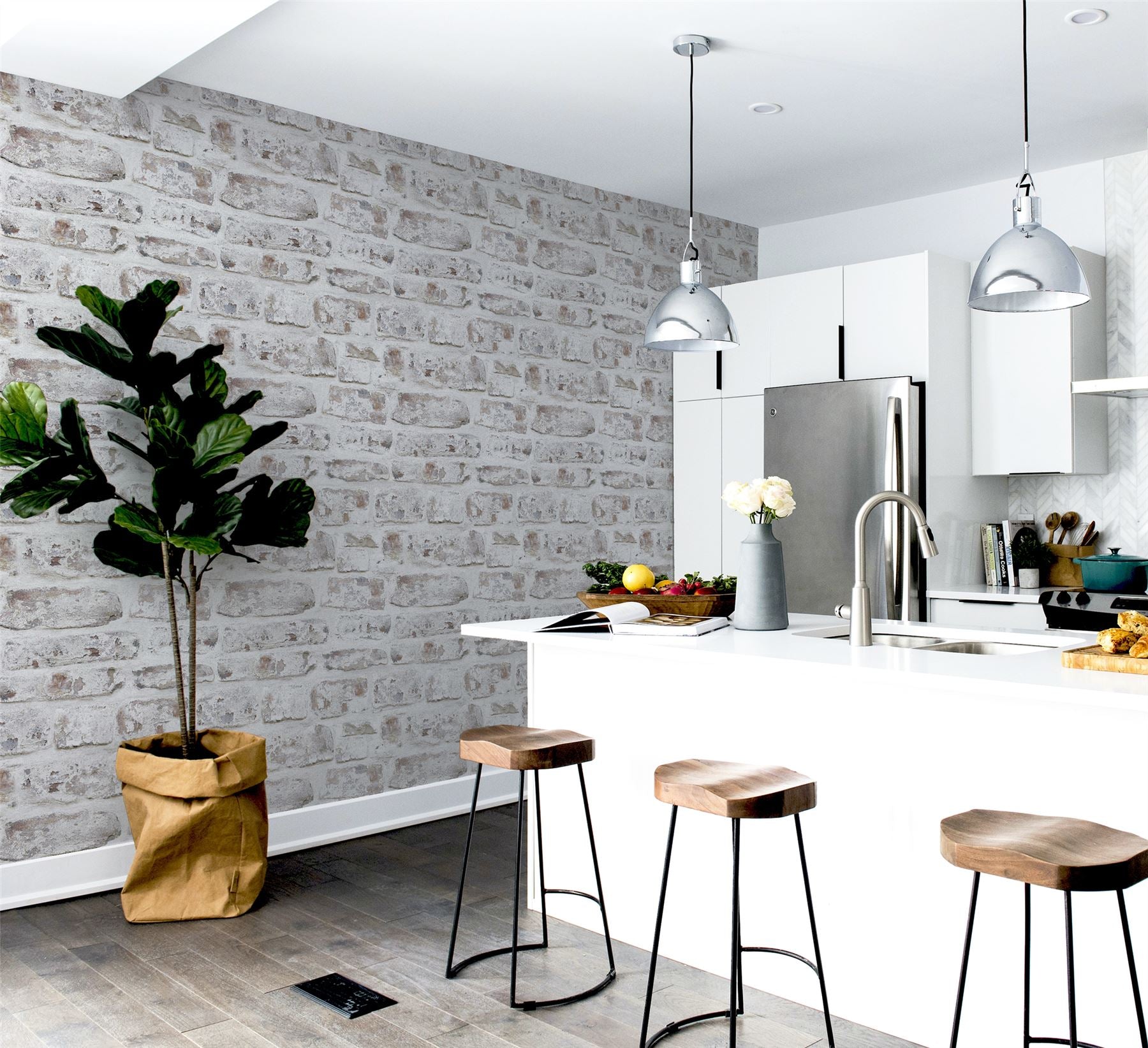 Whitewashed Wall White Wallpaper sw12