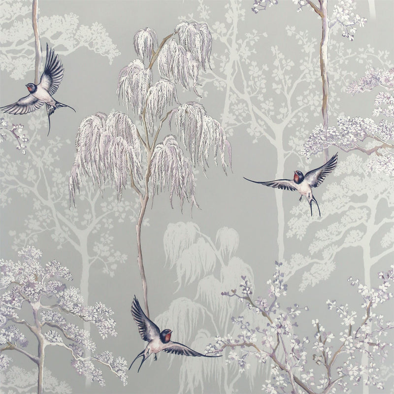 Japanese Garden Grey Wallpaper