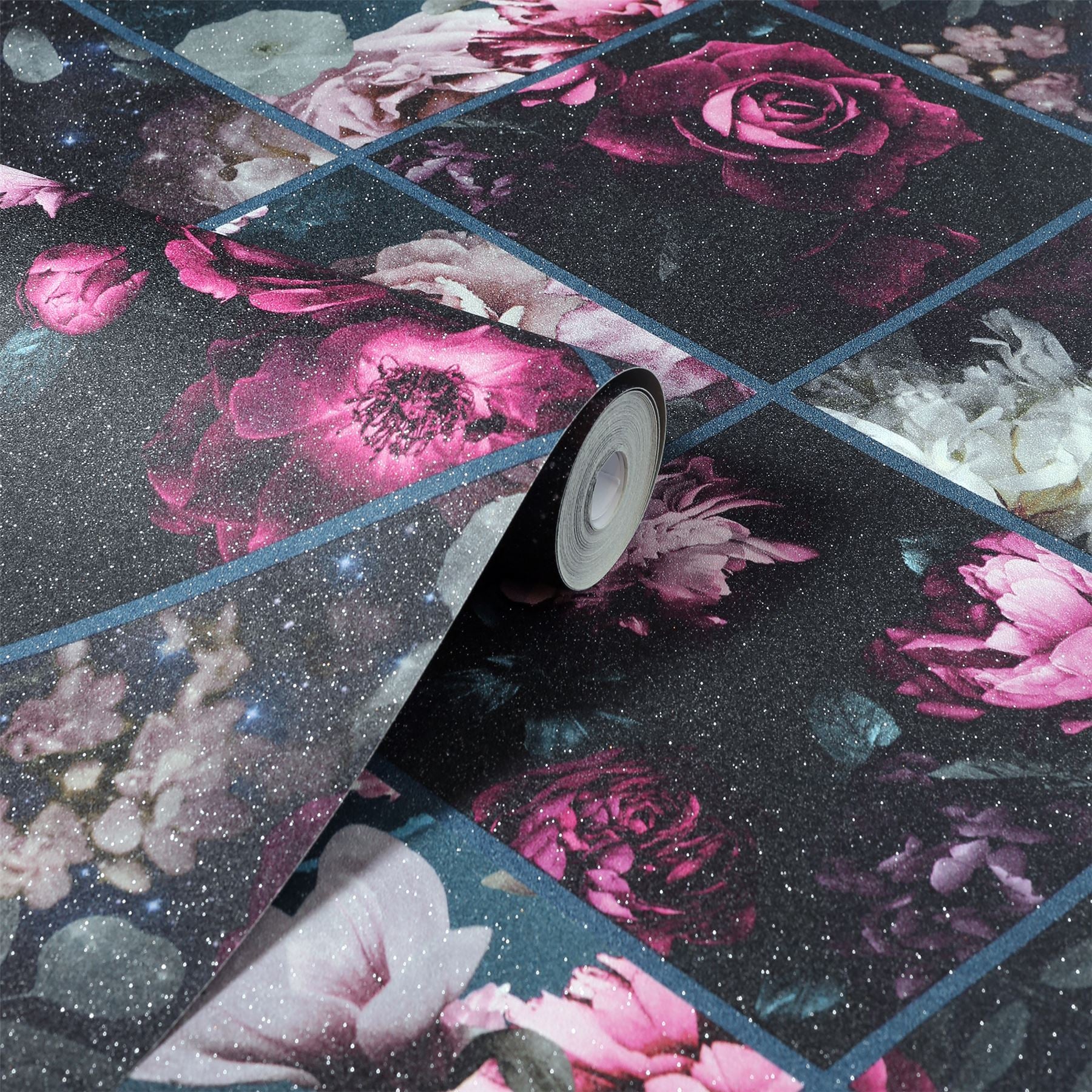 Floral Collage Plum & Teal sw12