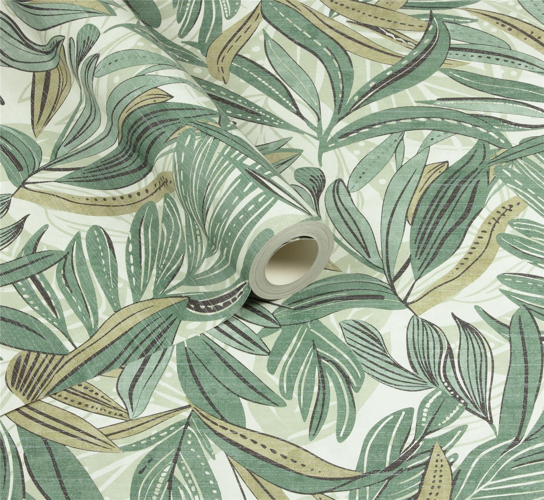 Graphic Tropical Leaf Green Wallpaper