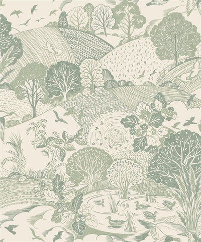 Country Landscape Sage Wallpaper