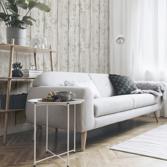 White Washed Wood Wallpaper