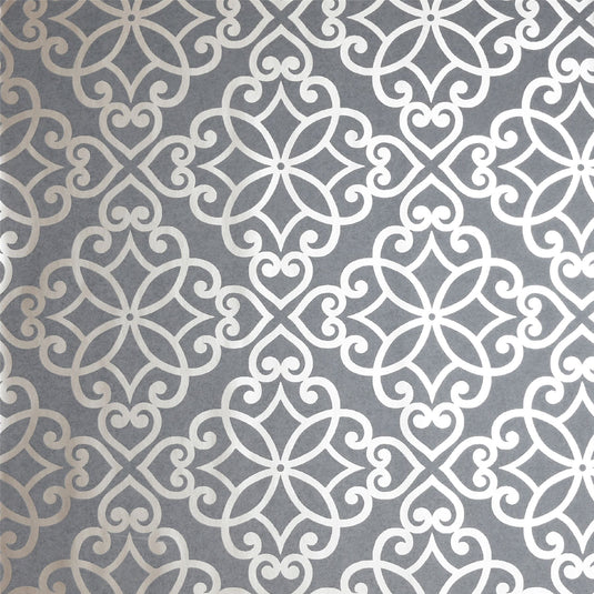 Ornate Motif Charcoal/Rose Gold Wallpaper sw12