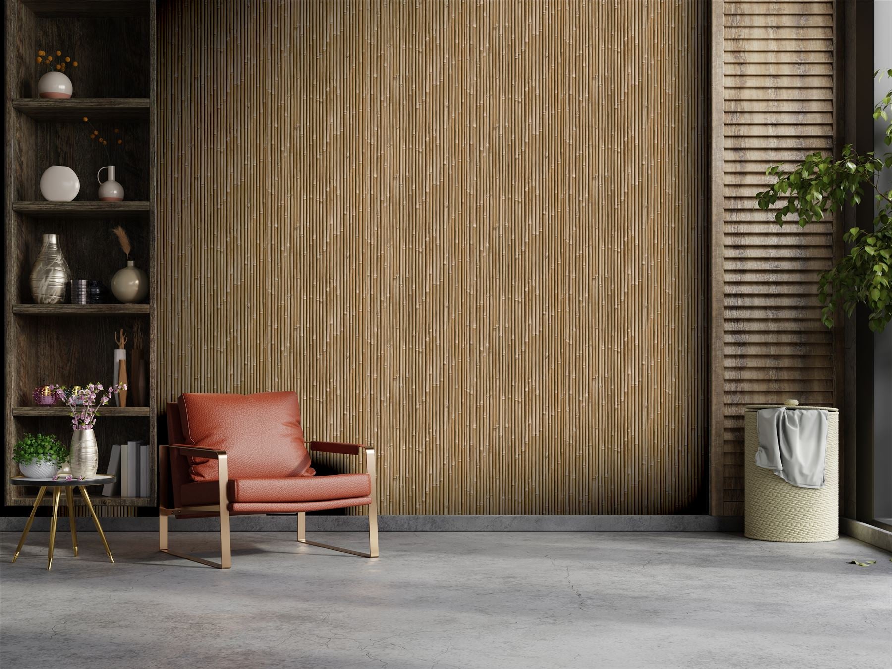 Bamboo Wall Natural Wallpaper