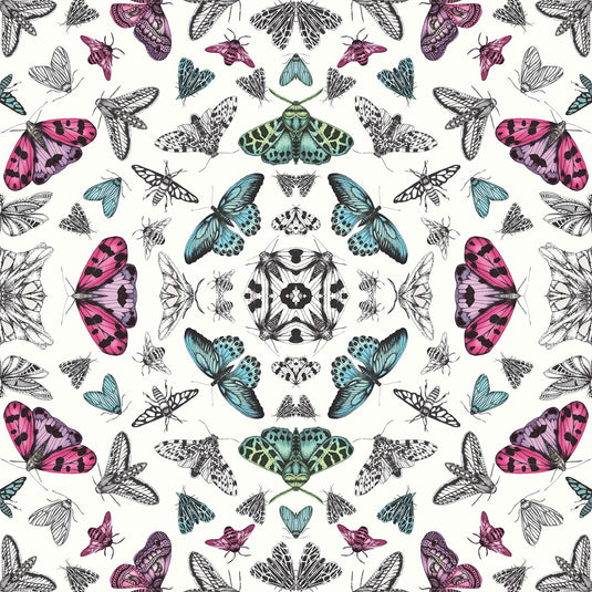Glitter Bug White Multi Wallpaper sw12