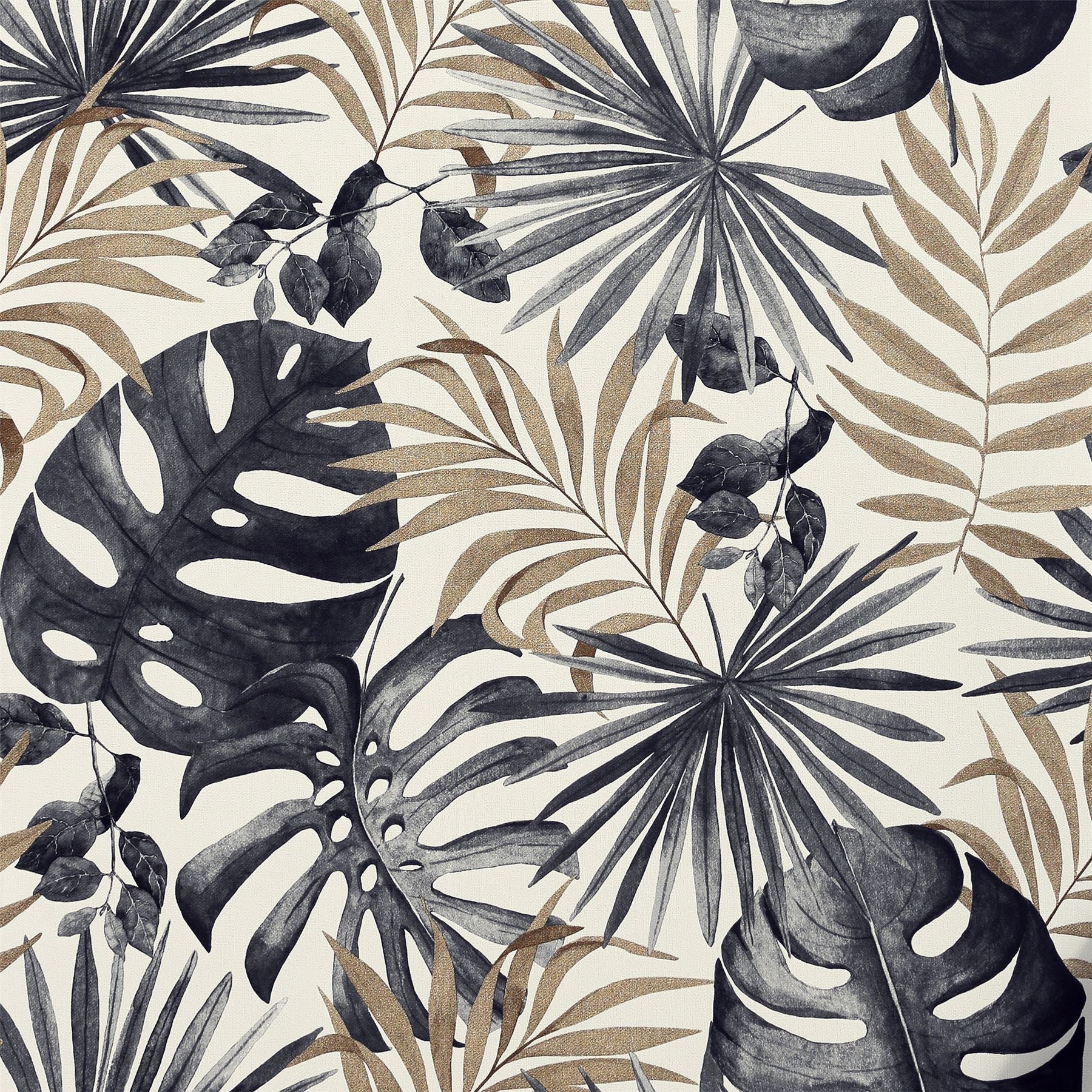 Jungle Wall Black/Gold Wallpaper
