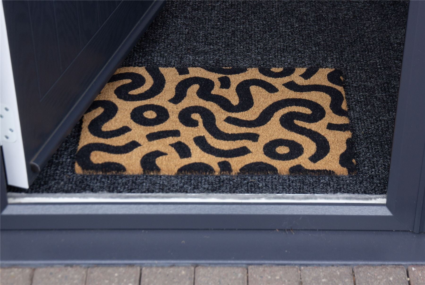 Astley Abstract Printed Neutral Doormat 40x60cm
